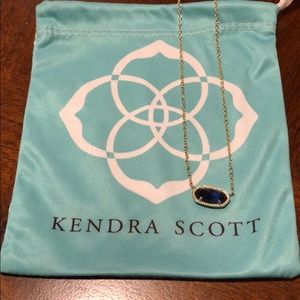 Kendra Scott Eliza Gold Pendant in Navy Cats Eye